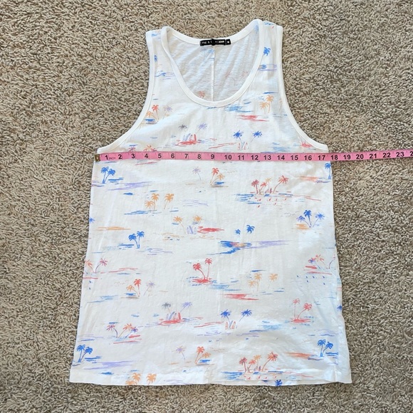 Rag & Bone White Multi Palm Tree Tank Top Size Medium - Picture 4 of 7